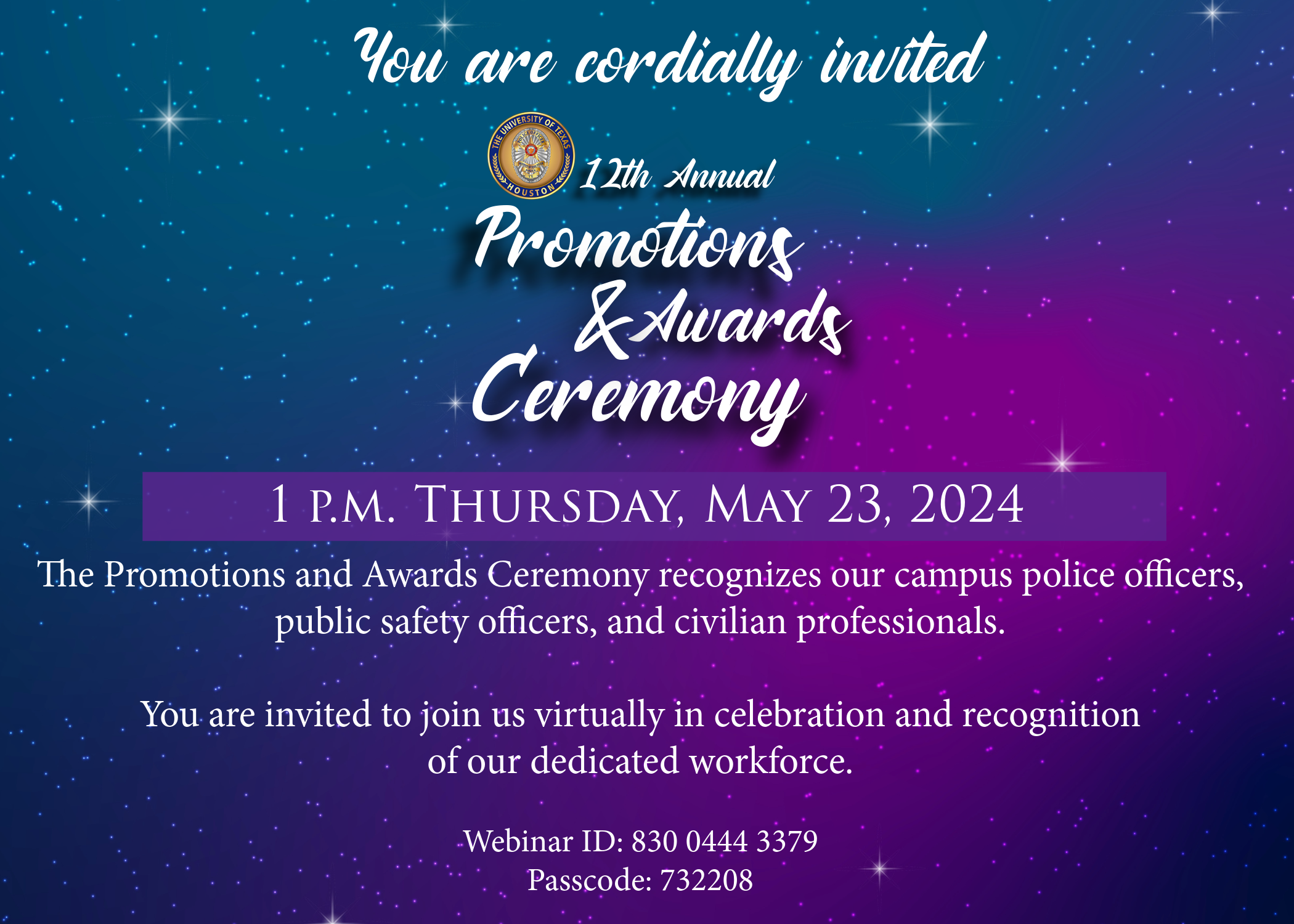 2024 Promotions and Awards Ceremony Invite